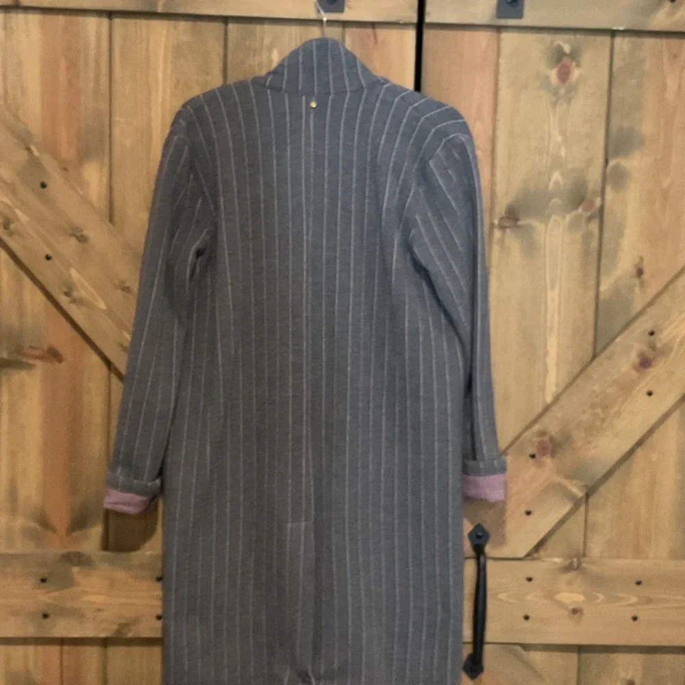 Anthropologie Harlyn Gray Striped Women's Blazer - Picture 5 of 7